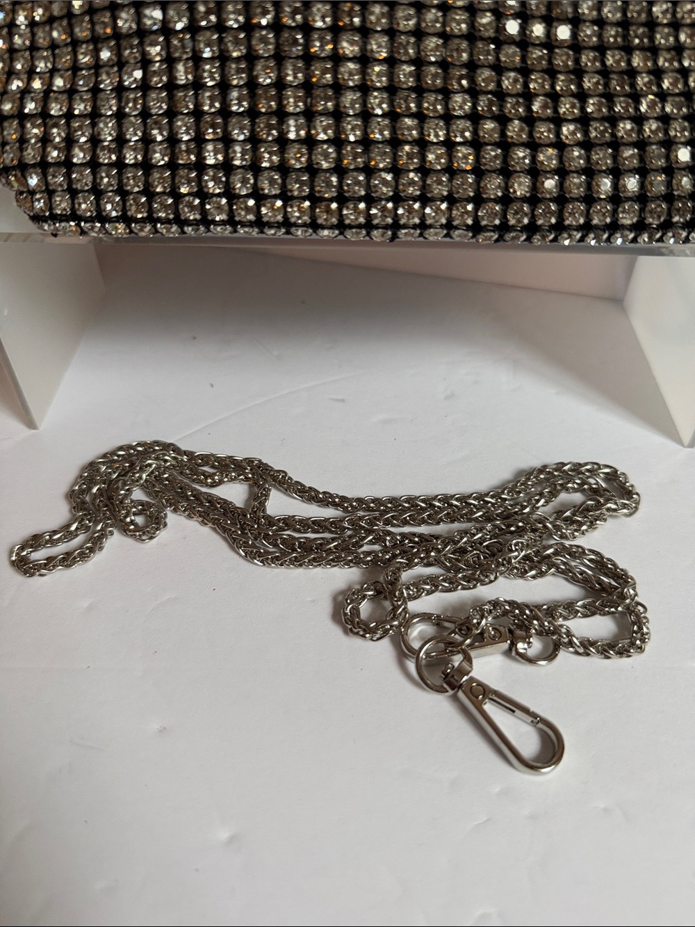 Black Rhinestone Drawstring Evening Bag - Picture 7 of 7